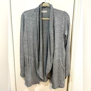 Abercrombie & Fitch Women's XS Oversized Duster Cardigan Sweater Gray Pockets